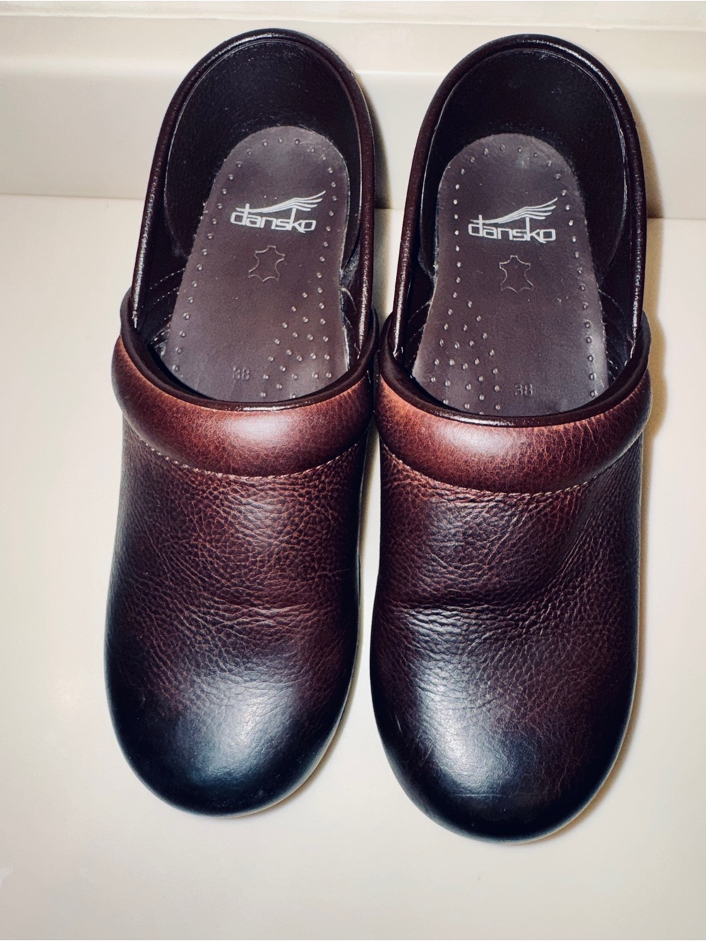 Dansko Professional Brown Leather Clog Mules Shoes - Picture 10 of 14